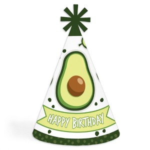 Big Dot of Happiness Hello Avocado - Cone Happy Birthday Party Hats for Kids and Adults - Set of 8 (Standard Size) - 1 of 4