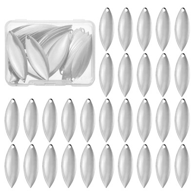 Unique Bargains Metal Curved Fishing Lure Blades with Plastic Storage Box 40 Pcs