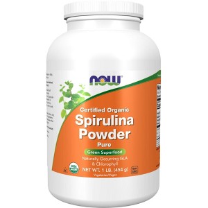 Spirulina Powder, Certified Organic by Now Foods  -  1 lbs Powder - 1 of 2