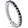 Pompeii3 1 1/2ct Black Diamond Eternity Ring 14K White Gold - Size 9.5 - 2 of 3