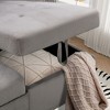 77" Reversible Storage L-Shaped Sectional Sofa with Pull-Out Bed, Velvet & Storage Chaise - 2 of 4