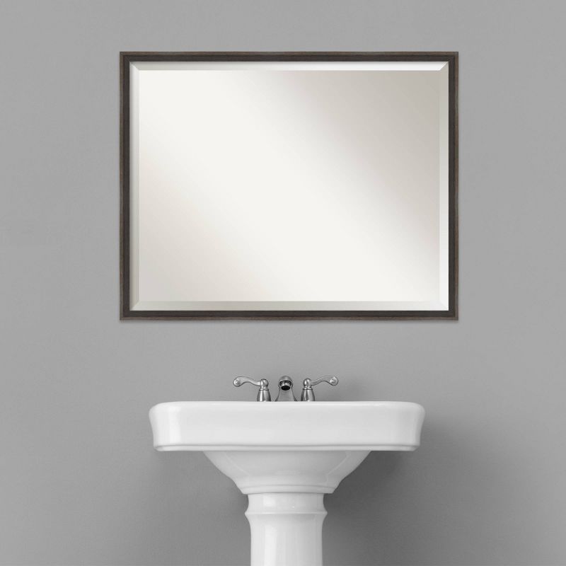 Hardwood Wedge Framed Bathroom Vanity Wall Mirror - Amanti Art, 6 of 10