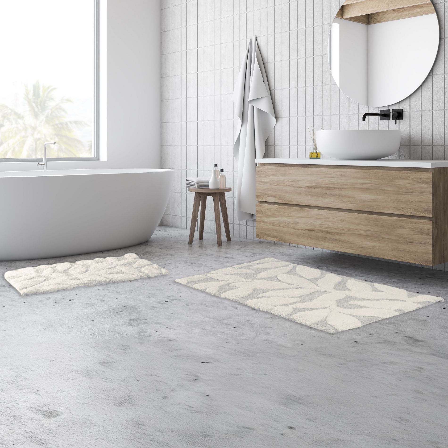 Lavish Home 2 Piece Bathroom Rug Set