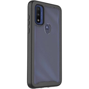 SAHARA - Venture Series Hard Shell Case for Moto G Pure and G Power (2022) - Clear/Black - 1 of 4