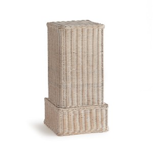 Plum & Post 14.75" x 28.5" Charleston Rattan Decorative Pedestal Iron Framework Sculpture Stand Holder - 1 of 4