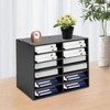 YIYIBYUS Desktop Literature Organizer Adjustable File Sorter 12 Compartment, Black - 2 of 4