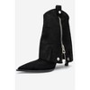 Lola - Black Suede Zip Pointed Toe Heel Boot (Women) black suede 7 Prologue Shoes - 4 of 4