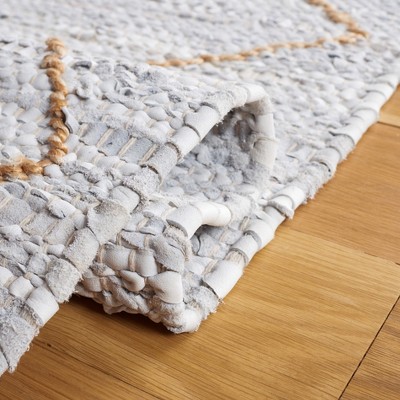 Gray and Natural 8' x 10' Handwoven Cotton Cowhide Rug