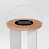 Wood Solar LED Outdoor Lantern Tan - Threshold™ - image 4 of 4