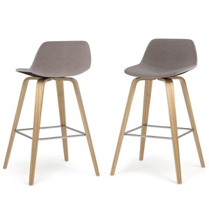 Sapphtopaz Modern Bar Stool Upholstered Dining Chairs with Curved Seat and Backrest Counter Height Barstools Set of 2 for Kitchen Island - 1 of 4