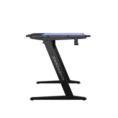 Dardashti Midnight Black Gaming Desk with LED Lights