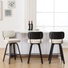 Bekrvio 26"/29” Swivel Bar Stools Set of 3, Upholstered Faux Leather Barstools with Back, Bar Chairs Island Stools for Kitchen Counter - 2 of 4