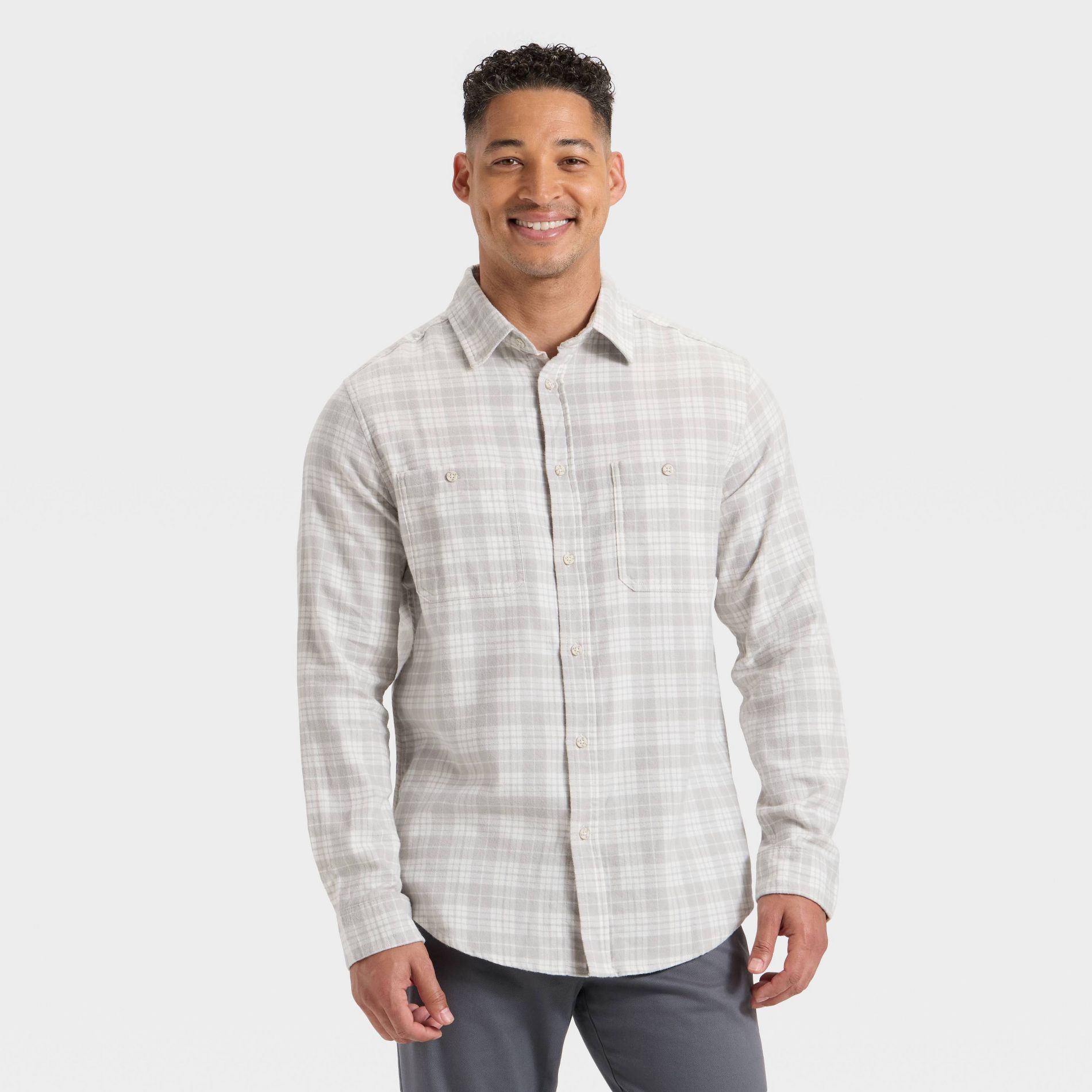 Men's Vintage Mid-Weight Long Sleeve Flannel Shirt - Goodfellow & Co™