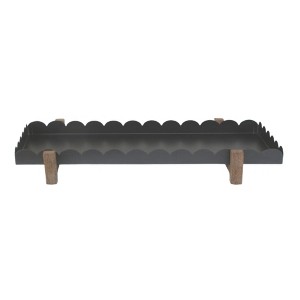 VIP Metal 17.25 in. Black Scalloped Sides Tray - 1 of 1