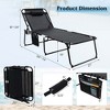 Costway Folding Lounge Chaise Chair 4 Position Patio Recliner w/Pillow Sunbathe Chair - image 3 of 4