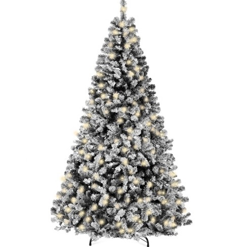 Best Choice Products Pre-Lit Black Christmas Pine Tree w/ Flocked Branches, Warm-White Lights - image 1 of 4