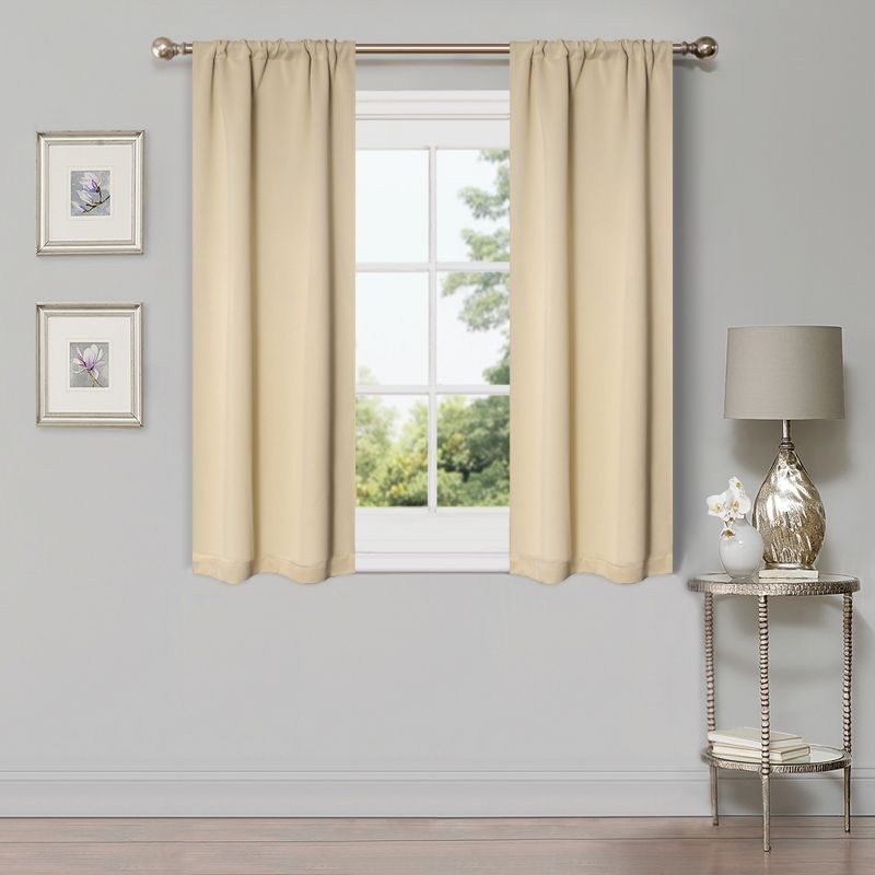 Classic Modern Solid Room Darkening Semi-Blackout Curtains, Set of 2 by Blue Nile Mills, 1 of 6