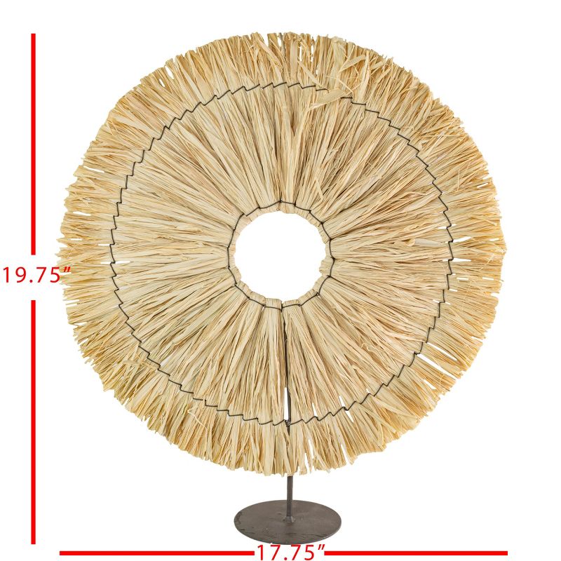 Circle Standing Decorative Accent Raffia & Metal - Foreside Home & Garden, 5 of 6