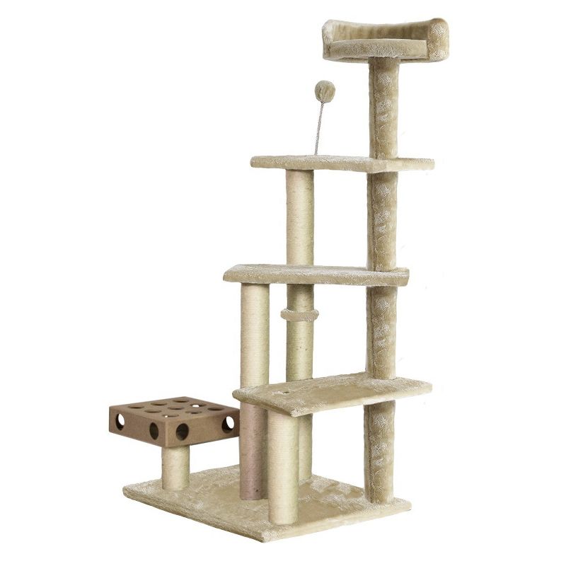 FurHaven Cat Furniture Play Stairs with Cat-IQ Busy Box Cat Tree, 4 of 5