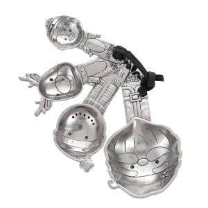 Ganz 4-Piece Zinc Alloy Measuring Spoon Set For Kitchen, Holiday Friends Themed, Silver - 1 of 1
