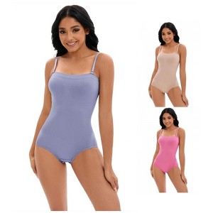 INSPIRE CHIC 3 Pcs Women's Cami Convertible Straps Slimming Waisted Button Bottom Butt Lifter Body Shapers - 1 of 4