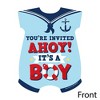 Big Dot of Happiness Ahoy It's a Boy - Shaped Fill-In Invitations - Nautical Baby Shower Invitation Cards with Envelopes - Set of 12 - 3 of 4