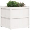 vidaXL Garden Planter Outdoor Flower Box - White Square Pine Wood for Terrace Patio, 27.6"x27.6"x27.6" - 4 of 4