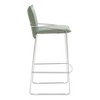 Poly Linen Barstool 40.4"H, Green Seat & Chrome Steel Frame With Armrests by Zuo Modern - 2 of 4