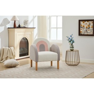 CAVINAS Rainbow Accent Sofa Chair for Living Room,Upholstered Armchair with SOlid Wooden Legs,Modern Leisure Chair,Living Room Furniture,Multicolored - 1 of 4