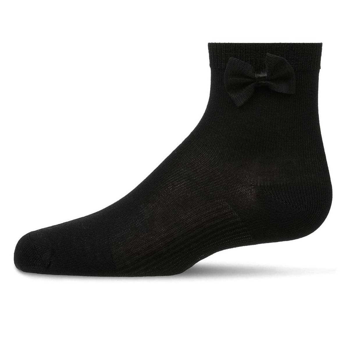 Memoi Girls Bow-Trimmed Mercerized Cotton Rich Ankle Sock