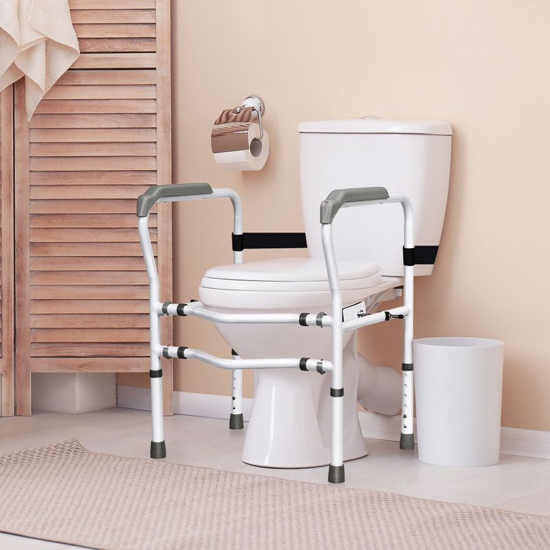 Costway Toilet Safety Frame Stand Alone Toilet Safety Rail with Adjustable Height & Width, 2 of 11