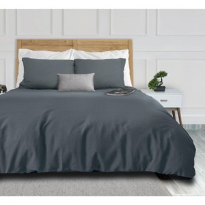 White Classic Luxury Soft Comforter Cover Set - Microfiber Duvet Cover with Zipper, 2 Pillow Shams - Comforter Not Included - Queen Size - 1 of 4