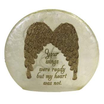 Stony Creek Angel Wings Round Orb Pre-Lit  -  One Pre-Lit Glass Decorative Light 6 Inches -  Faith Love Hope  -   -  Glass  -  Gold
