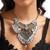 SOHI Women's Crystal Silver Party Statement Necklace - 4 of 4