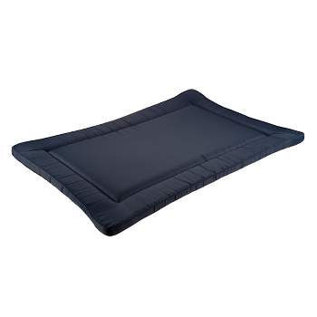 Waterproof Dog Bed - 38.75x25 Large Dog Bed with Raised Edge - Easy-To-Clean Multi-Purpose Crate Mat for Home and Car Travel by PETMAKER (Navy)