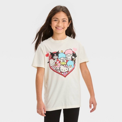 Youth Hello Kitty Primary Logo T-Shirt Heather Gray