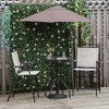 Outsunny 4 Piece Patio Bar Set for 2 with 6' Adjustable Tilt Umbrella, Outdoor Bistro Set with Folding Chairs & Glass Round Dining Table - image 3 of 4