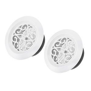 Unique Bargains Bathroom Home Office Adjustable Pattern Screen Grille Cover Louver Round Air Vent 2 Pcs - 1 of 4