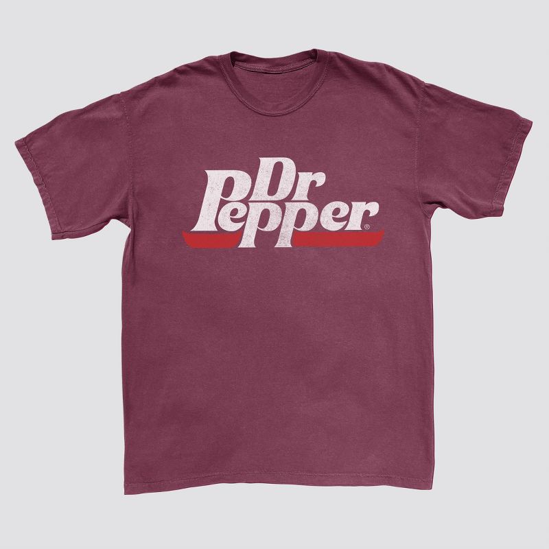 Men's Dr Pepper Short Sleeve Graphic T-Shirt - Maroon, 1 of 6
