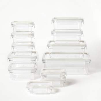 12pc (set of 6) Plastic Food Storage Container Set with Lids Clear -  Figmint™