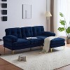 82.6" Modern Velvet L-Shaped Sectional Sofa - Cloud-Like Comfort with Sturdy Metal Legs for Living Room & Bedroom - 3 of 4