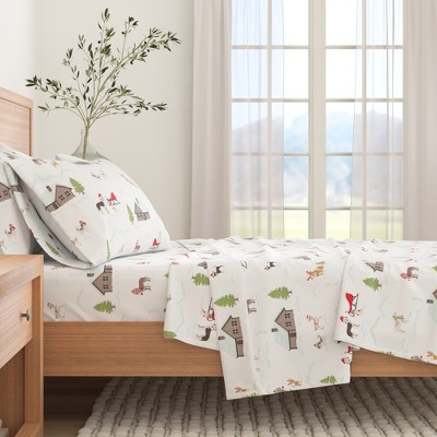 100% Cotton Holiday Flannel Sheet Set - Great Bay Home