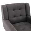 CAVINAS Modern Linen-Blend Upholstered Accent Chair with Metal Legs,Luxury Armchair for Living Room,Bedroom - 4 of 4