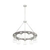 Hunter Fans 31" Devon Park Chandelier Brushed Nickel Ceiling Light - 9 Bulbs, Dimmable, Rustic Farmhouse Style - 2 of 4