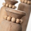 Sullivans 12", 10" & 8" Beaded Pillar Holder Set of 3, Brown - 2 of 4