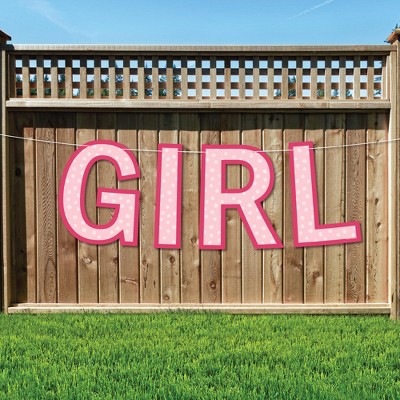 Big Dot of Happiness It’s a Girl - Large Pink Baby Shower Decorations - Girl - Outdoor Letter Banner