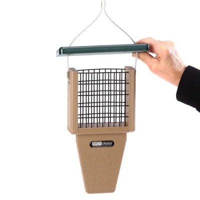 Taupe and Brown Recycled Plastic Hanging Suet Bird Feeder