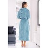 ADR Women's Robe, Plush Fleece Women's Bathrobe with Hood, Long Fluffy Fuzzy Bath Robe Pink Purple Plus Size - 4 of 4