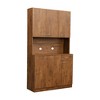 70.87" Freestanding Kitchen Pantry Cabinet With 6 Doors, Drawer, Open Shelves Versatile Buffet Cabinet, Craft Storage Cabinet - 3 of 4
