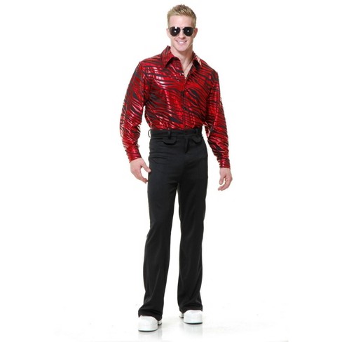 Charades Men's Red Zebra Print Disco Shirt : Target